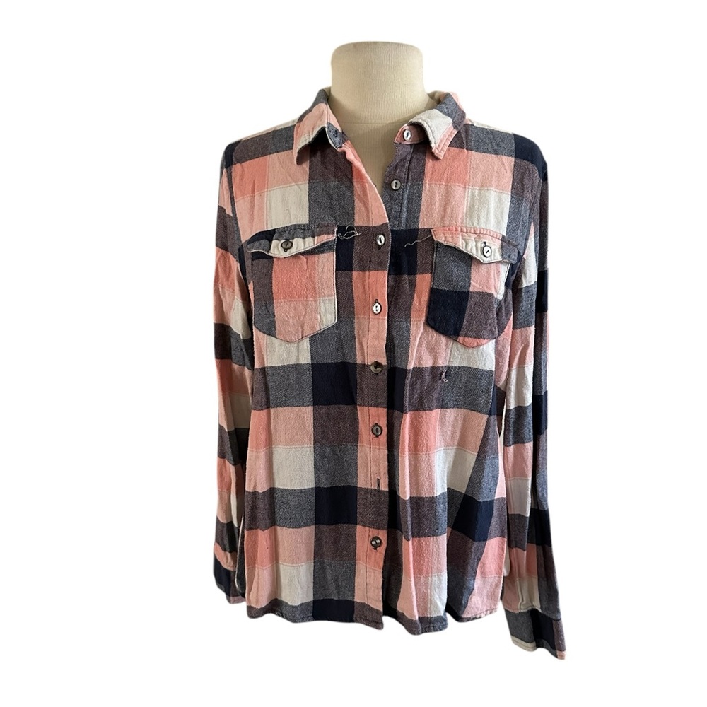 Rue21 Plaid Shirt in Pink and Black